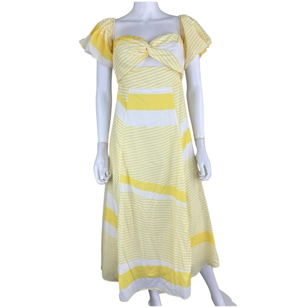 All About May NWT Yellow Puff Sleeve Maxi Dress Size 6 F0254
